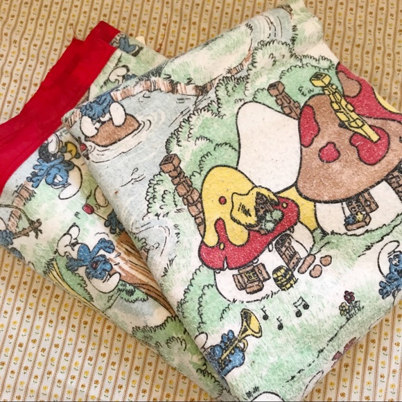 Vintage 80s Smurf Blanket Esmond - Picture 2 of 4